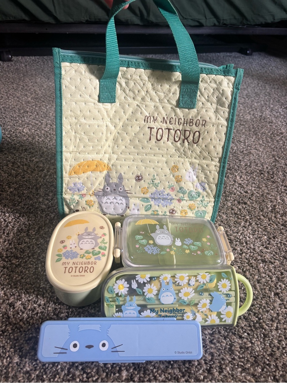 Kids Lunch Set - Green and Cream Totoro Bento Kit